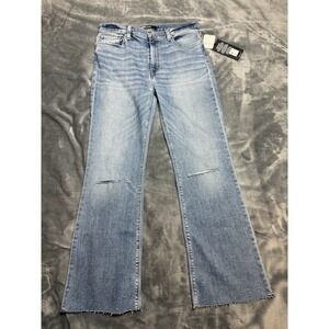 Hudson Jeans Womens 28x26 Blue Barbara Boot Cut Light Wash Denim NEW Raw Hem